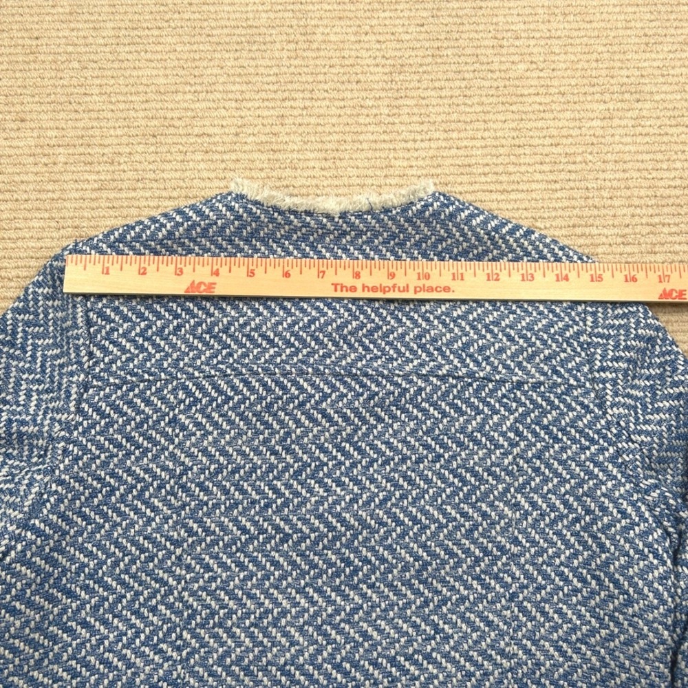 Banana Republic Tweed Jacket Womens S Blue Herringbone Preppy Classic Chic - Picture 10 of 15
